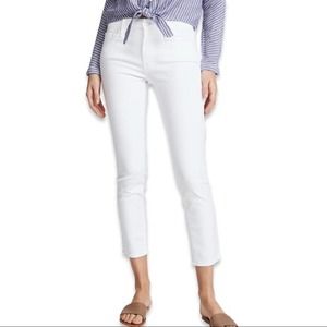 MOTHER The Looker Crop Jeans in Glass Slipper White Size 25
